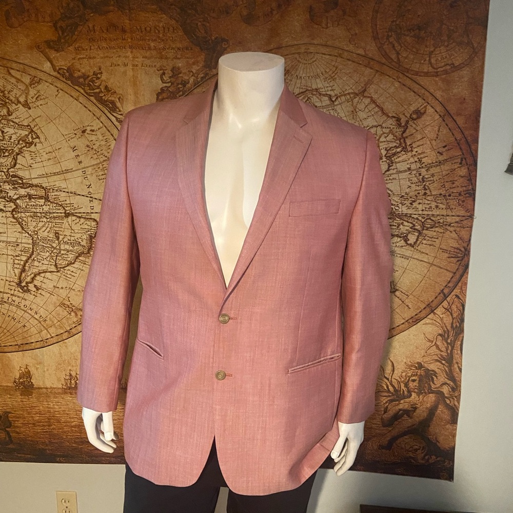 Mens Salmon blazer with paisley liner. Size 48 L